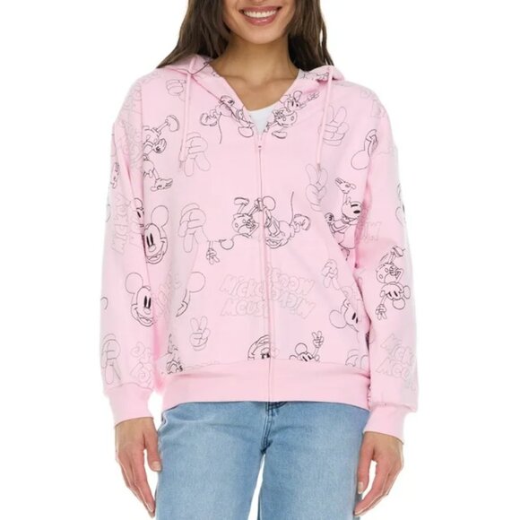NEW Women's Character Embroidered Jacket Pink Mickey Mouse XL - Picture 1 of 9
